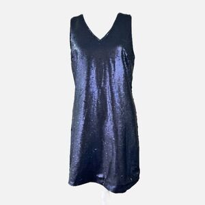 J.CREW Women's Sleeveless Navy Sequin Dress Size 4 Wedding Guest Cocktail‎ Party